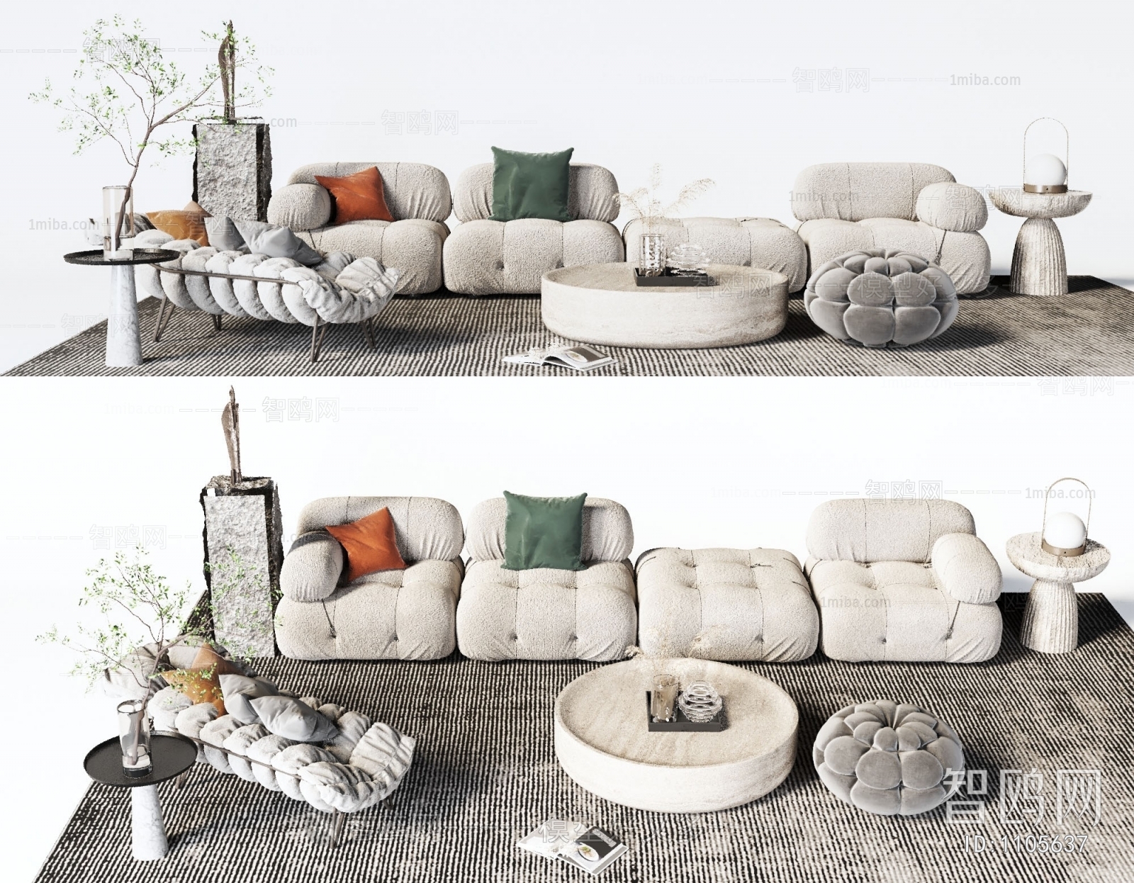 Wabi-sabi Style Sofa Combination