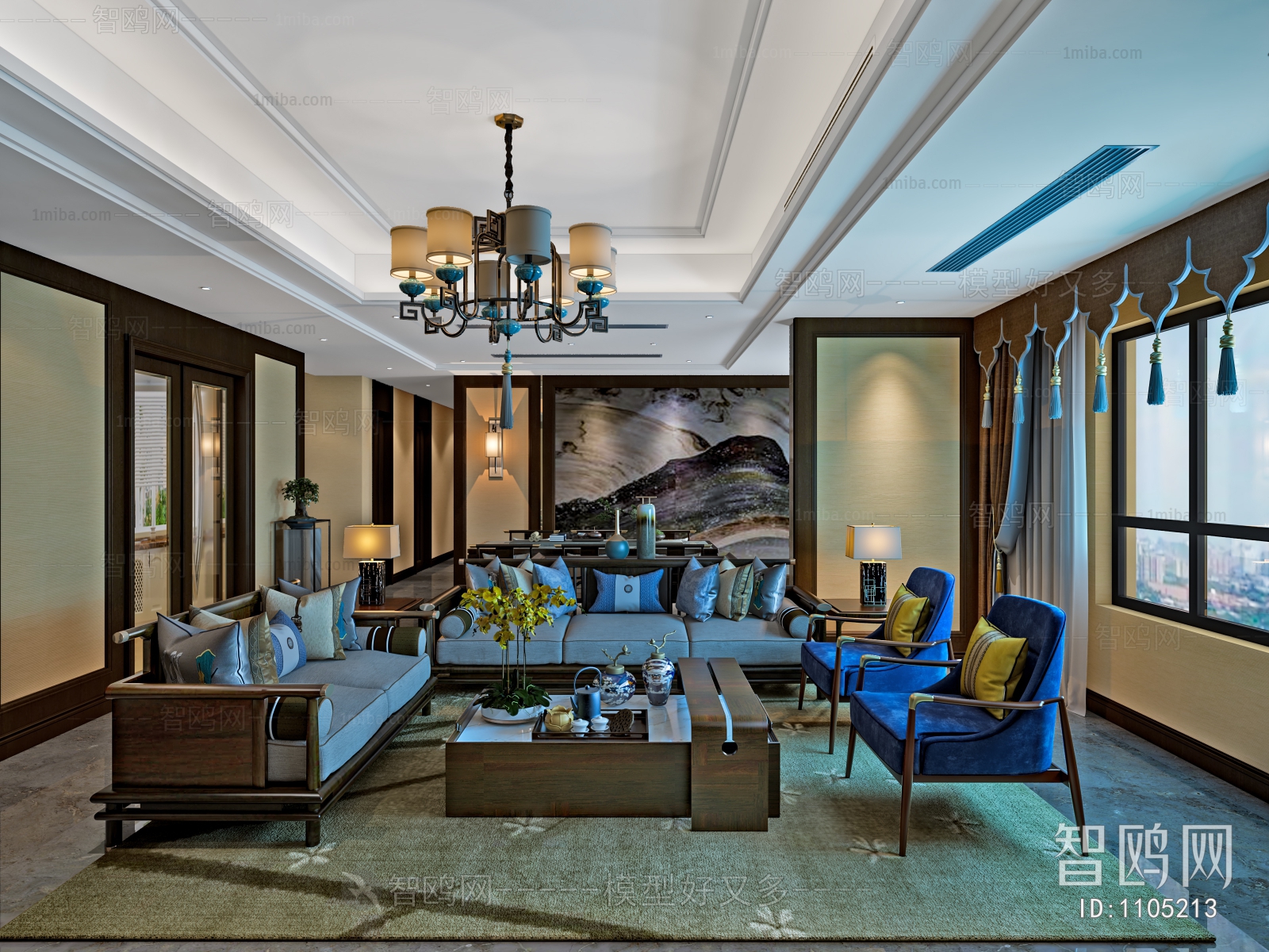 New Chinese Style A Living Room