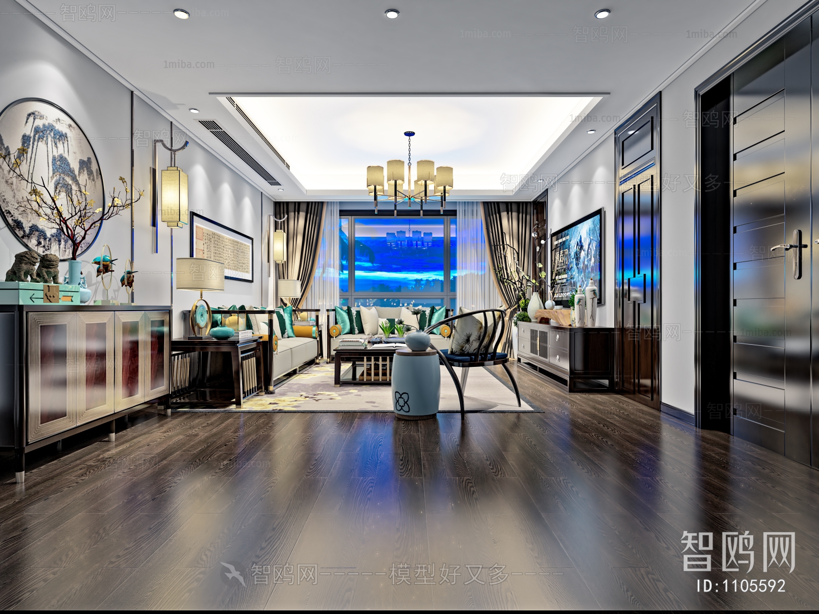 New Chinese Style A Living Room