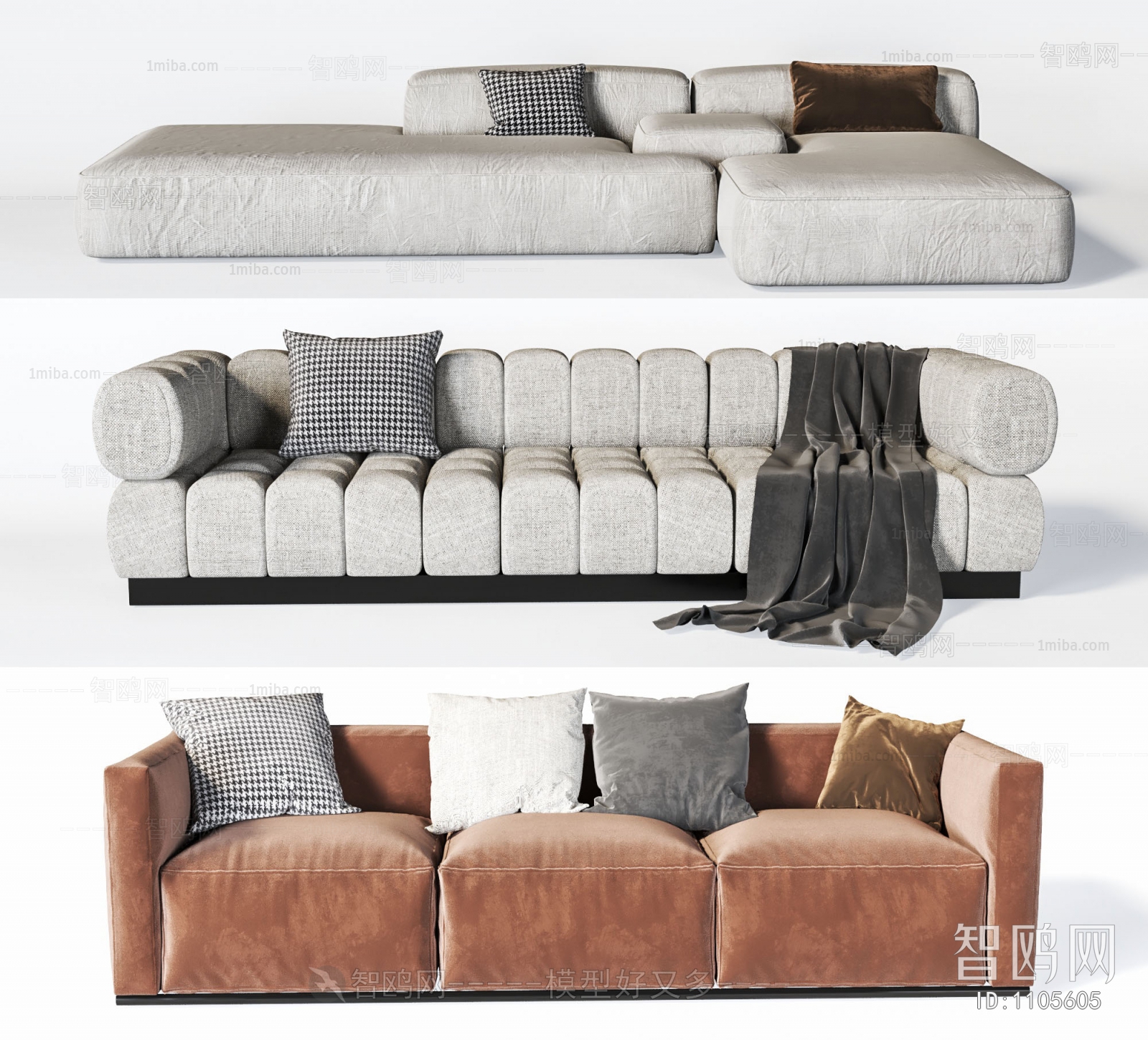 Wabi-sabi Style Multi Person Sofa