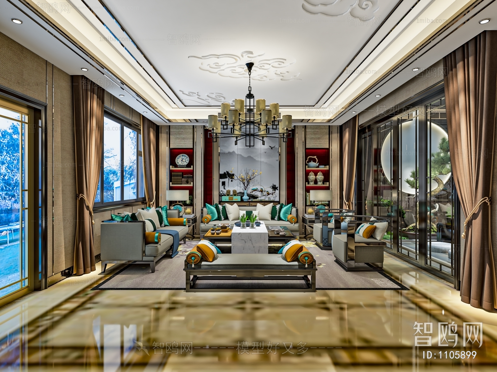 New Chinese Style A Living Room