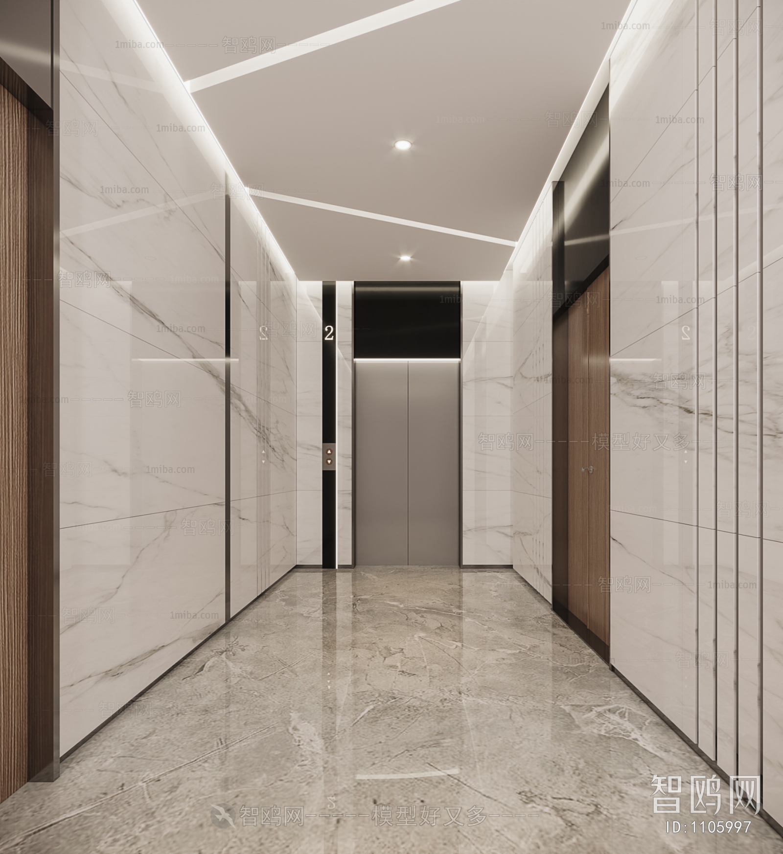 Modern Office Elevator Hall