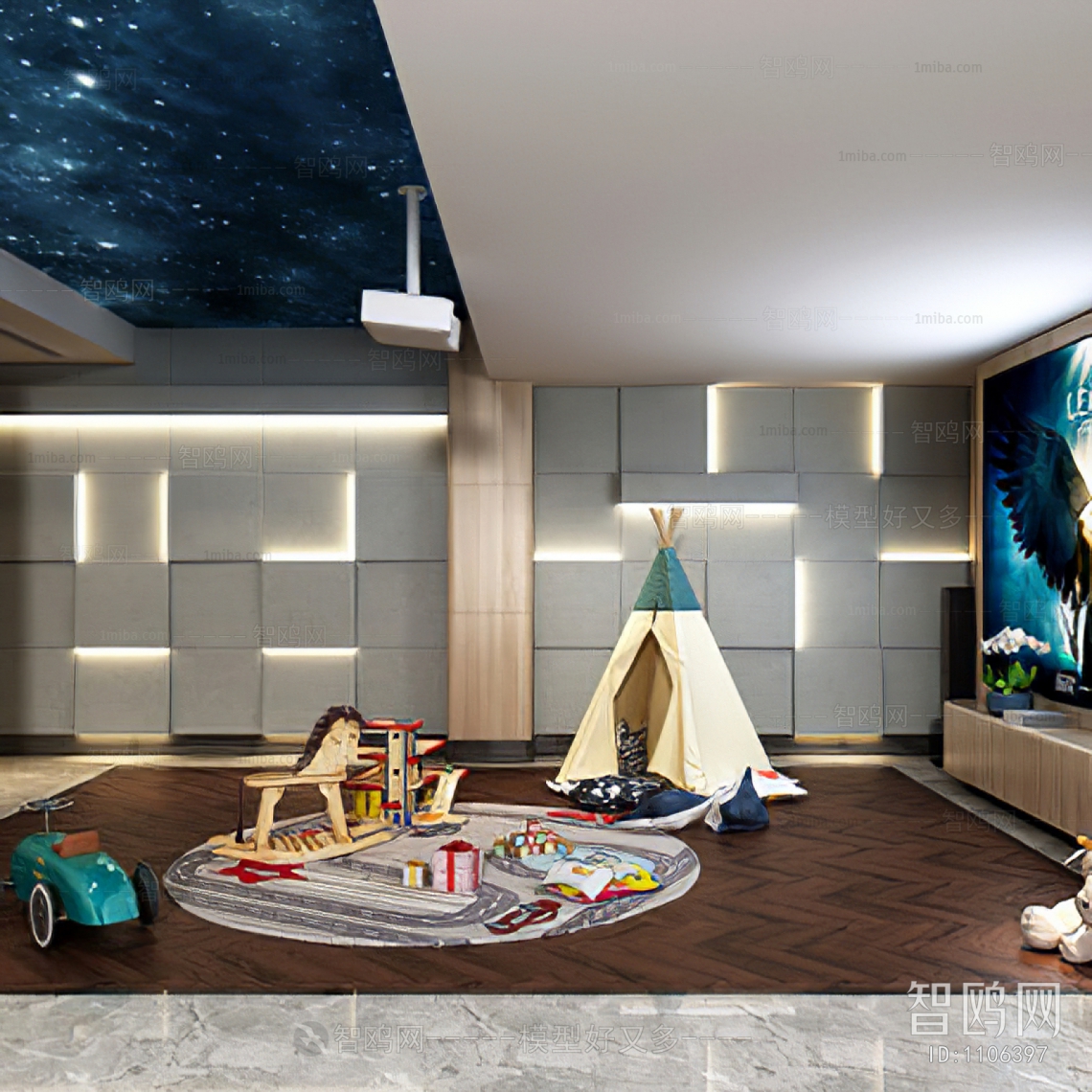 Modern Children's Room Activity Room