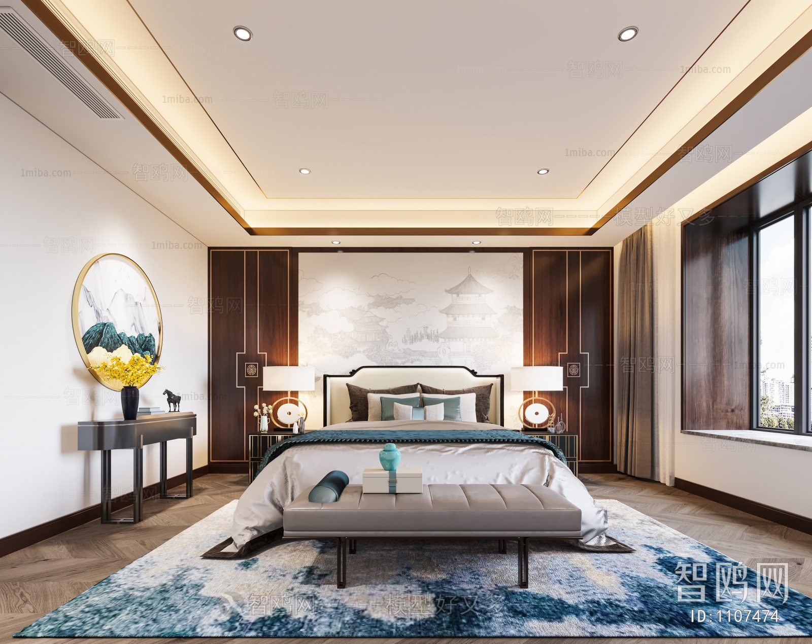 New Chinese Style Bedroom