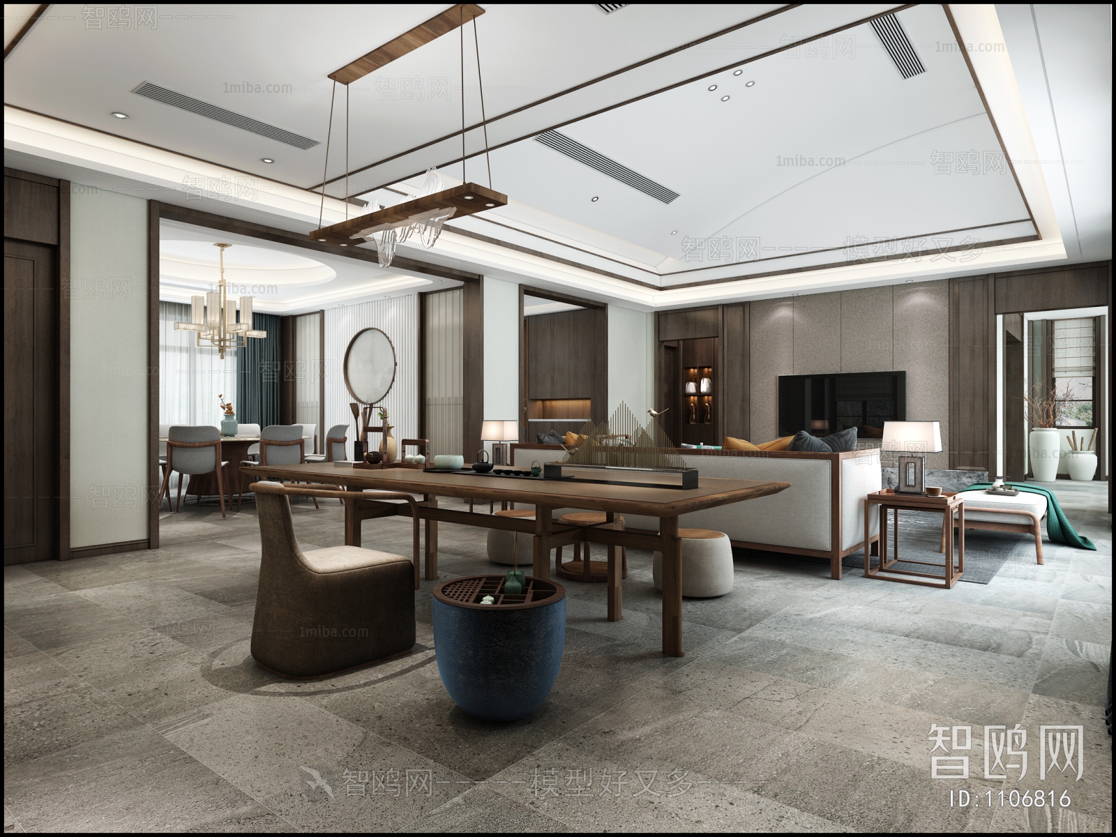 New Chinese Style A Living Room