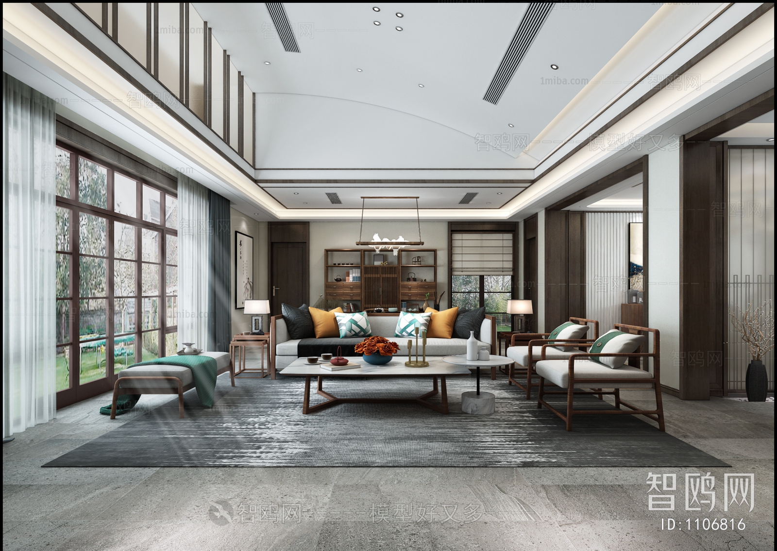 New Chinese Style A Living Room