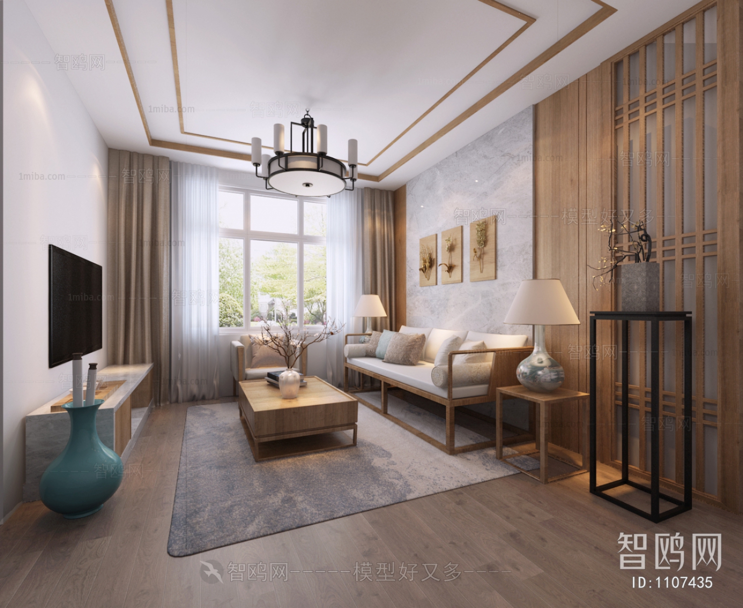 New Chinese Style A Living Room