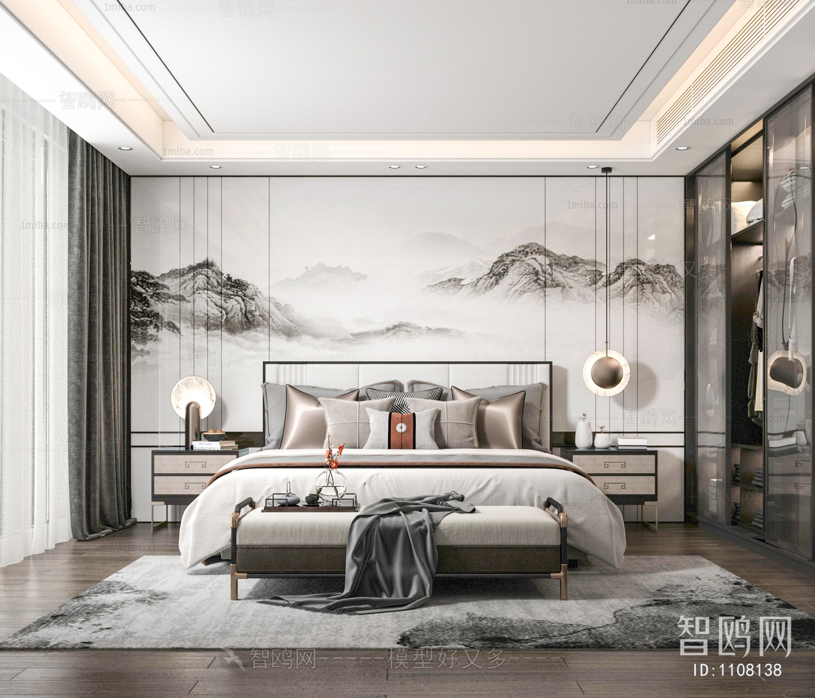 New Chinese Style Bedroom