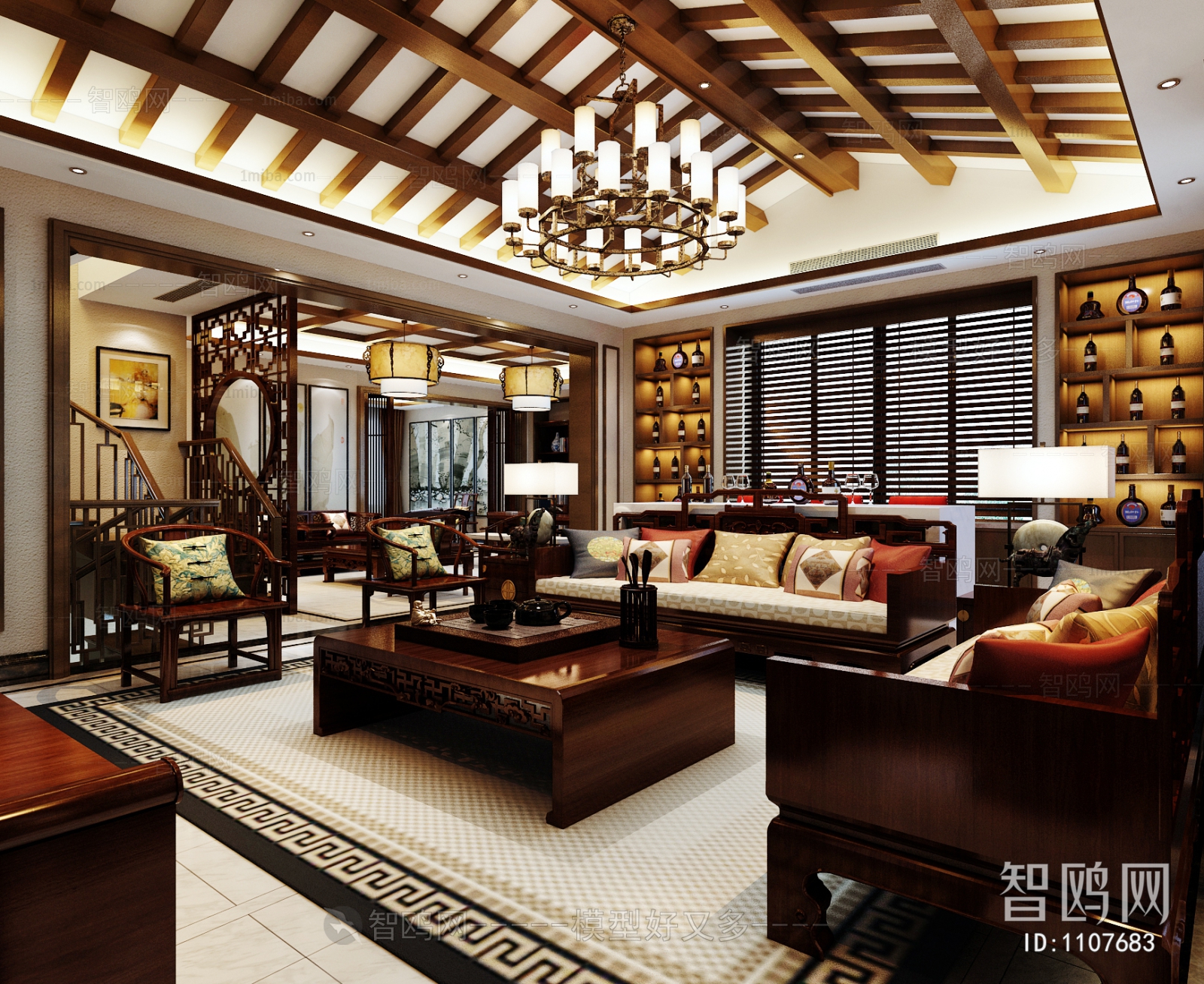 New Chinese Style A Living Room