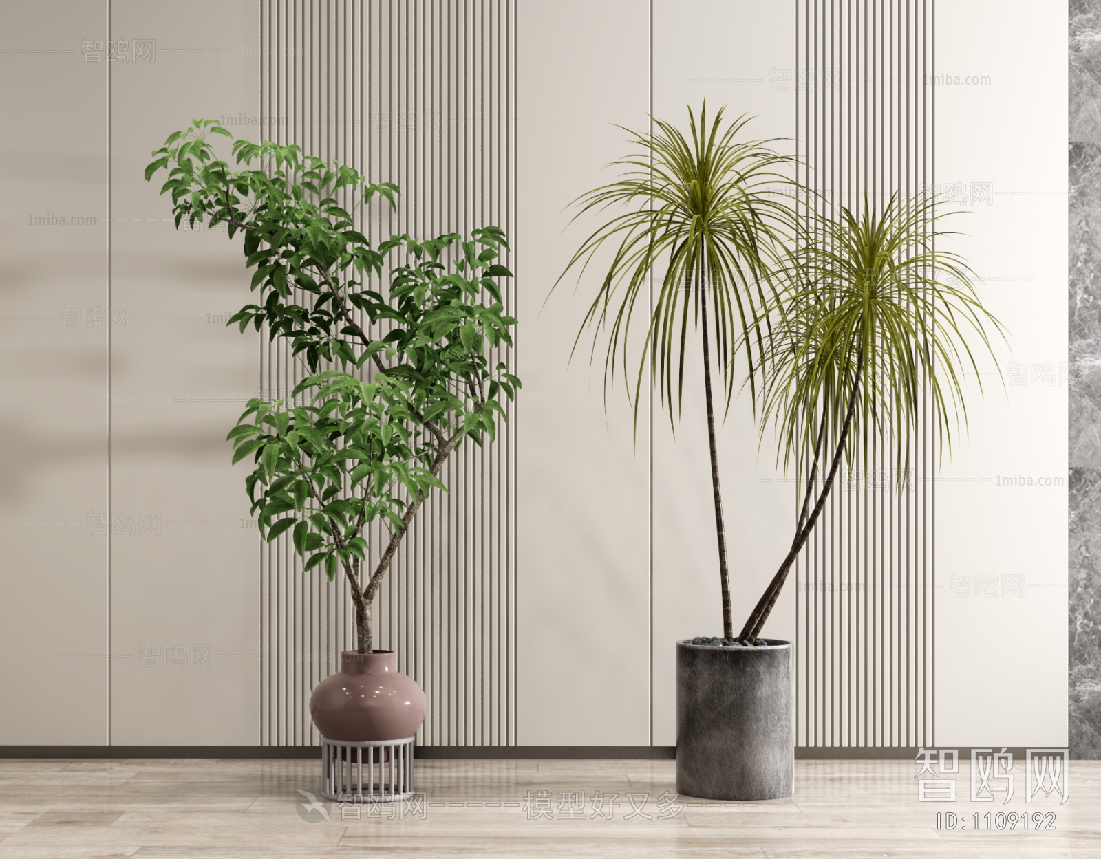 Modern Potted Green Plant