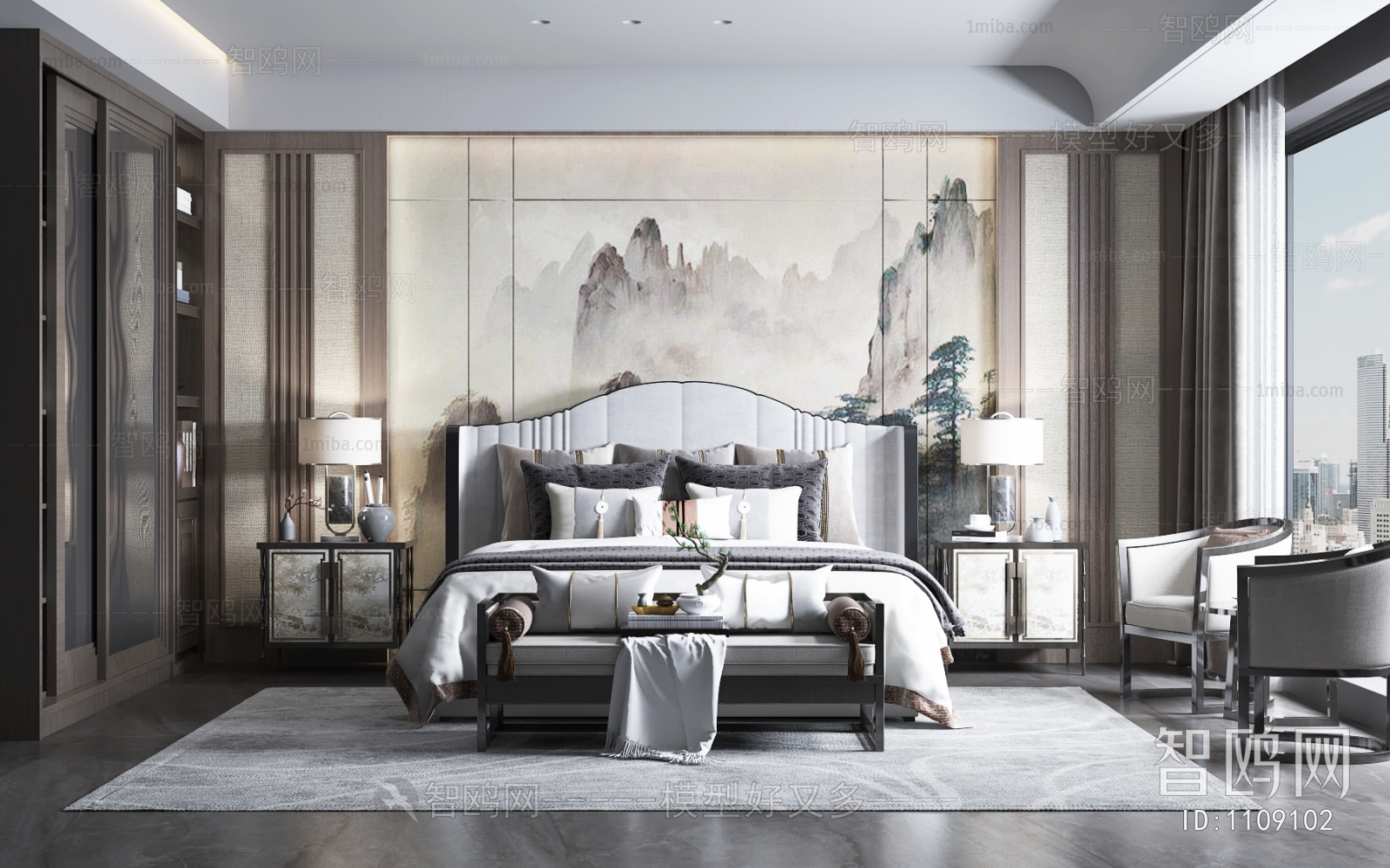 New Chinese Style Bedroom