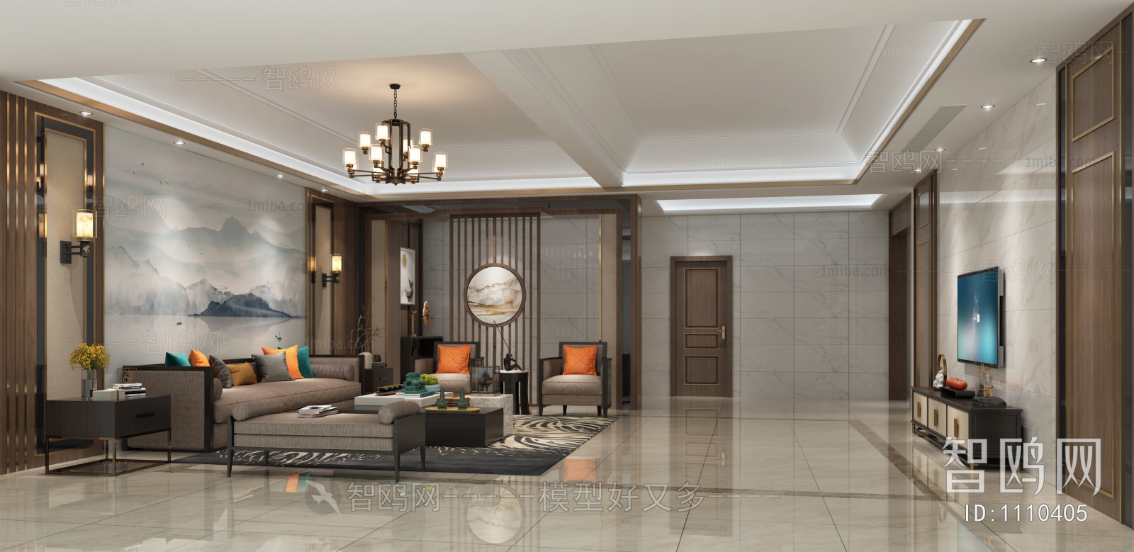 New Chinese Style A Living Room