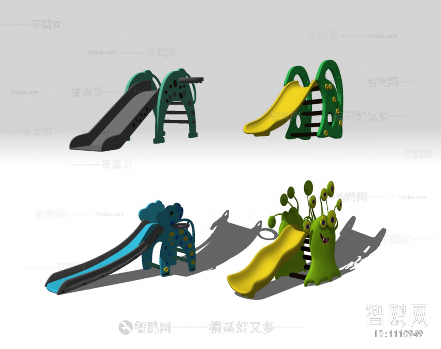 现代儿童滑梯、游乐设备