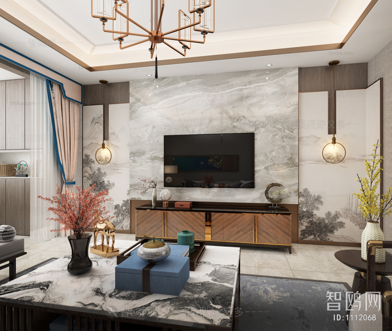 New Chinese Style A Living Room