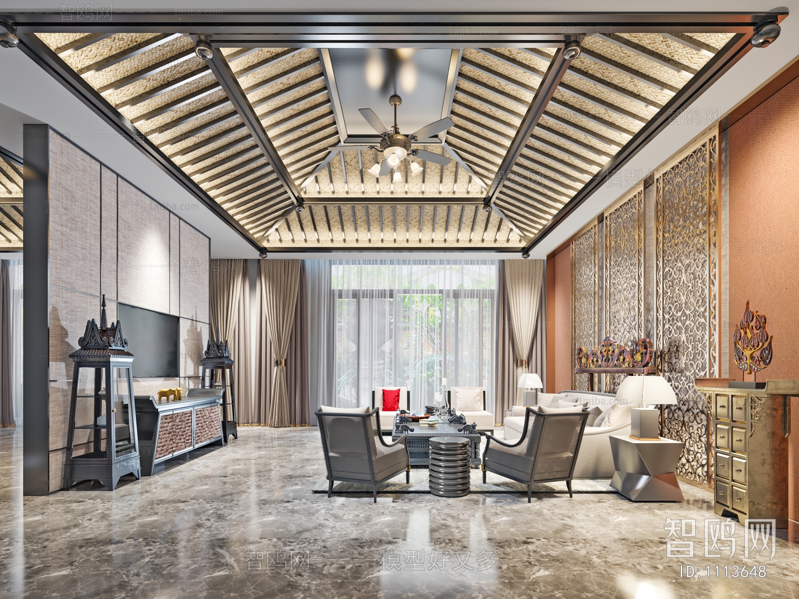 New Chinese Style A Living Room