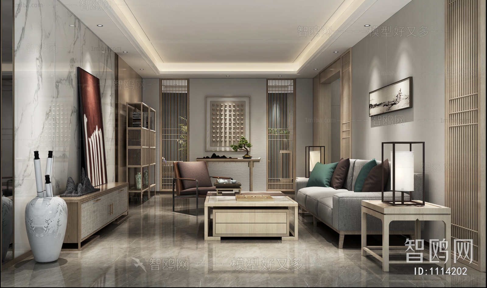 New Chinese Style A Living Room