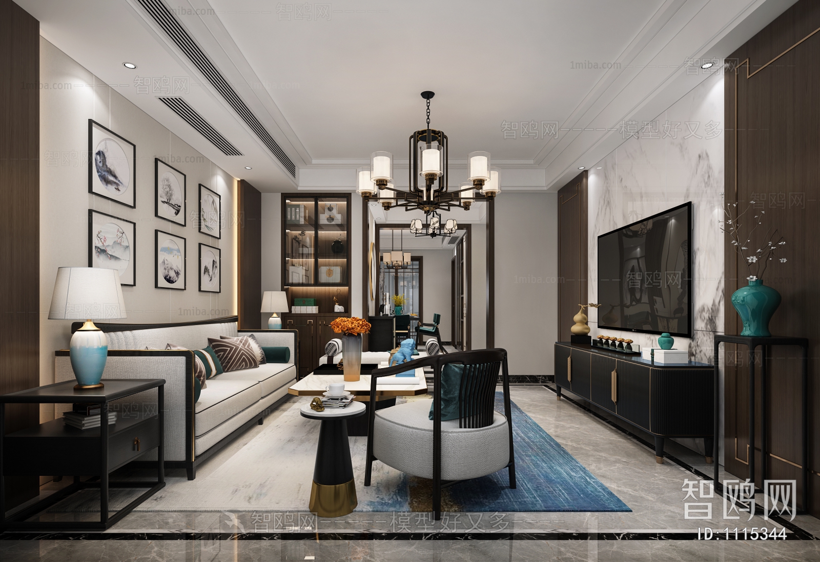 New Chinese Style A Living Room