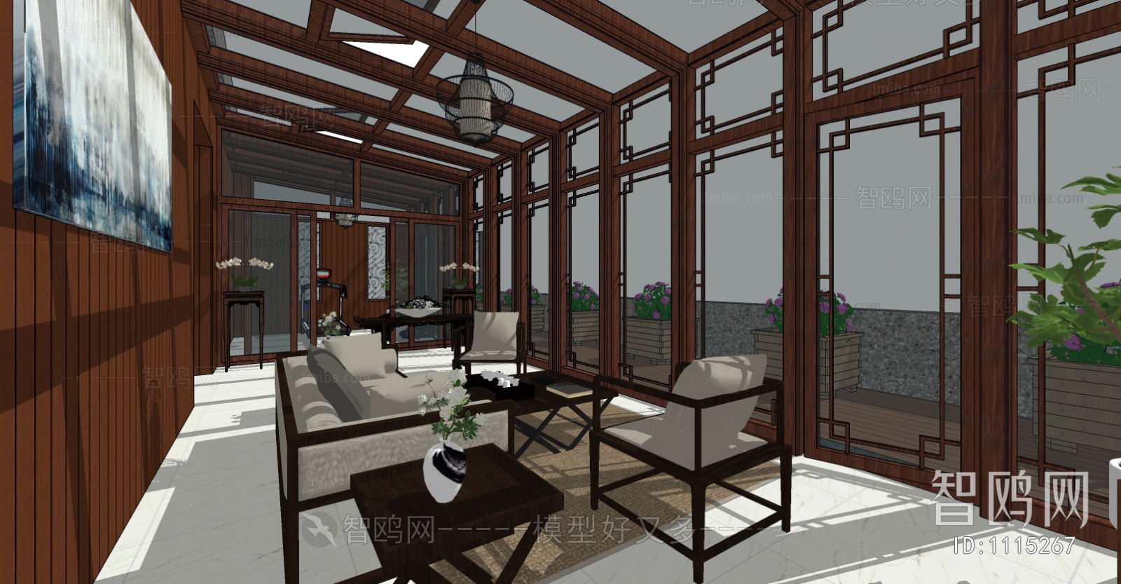 Chinese Style Glass Sun Room