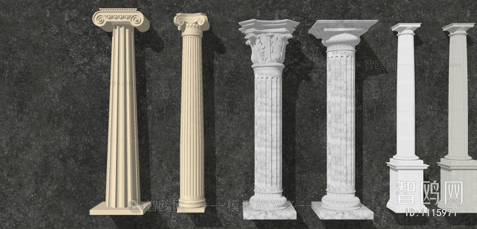 欧式罗马柱石膏柱子组合