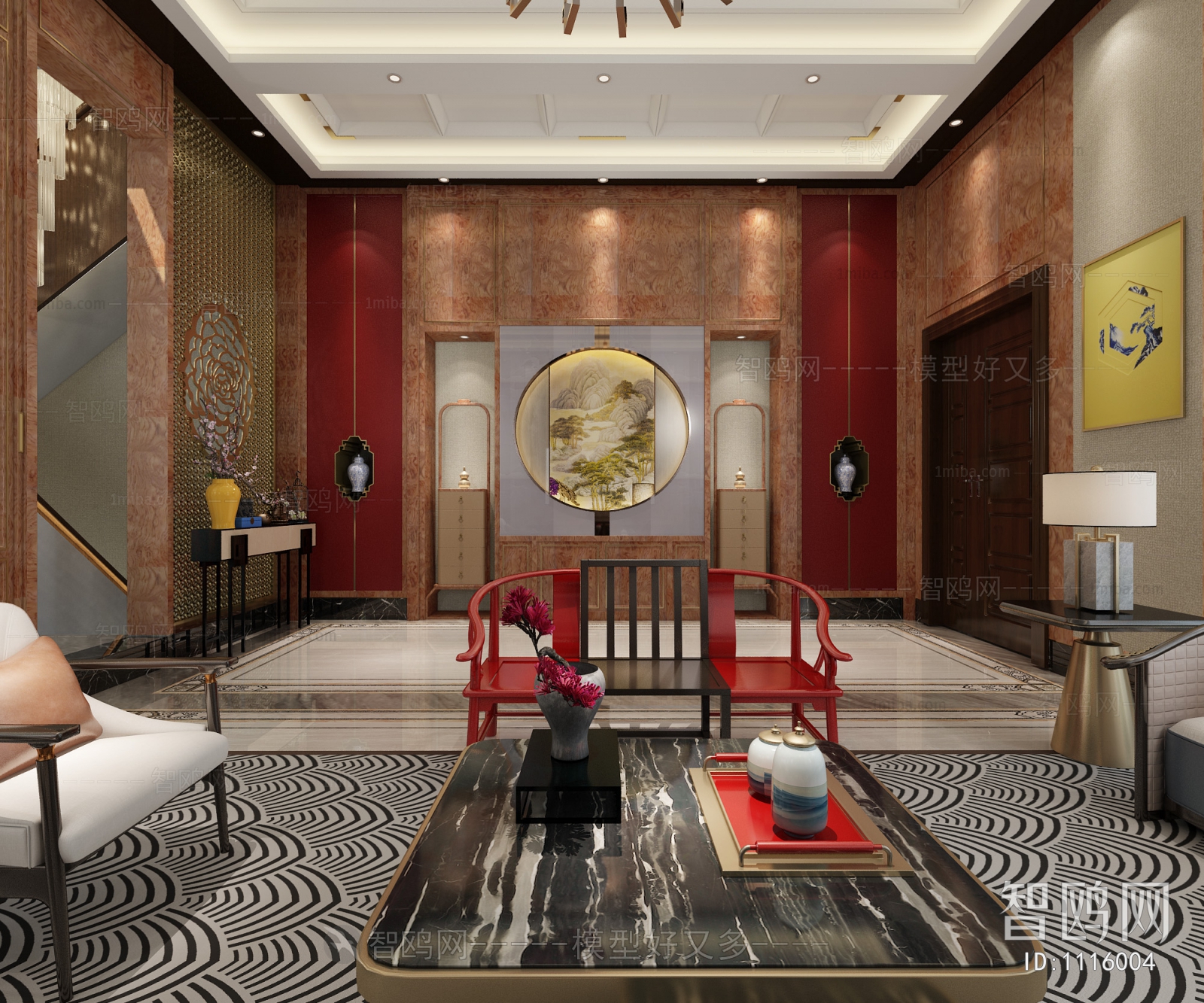 New Chinese Style A Living Room