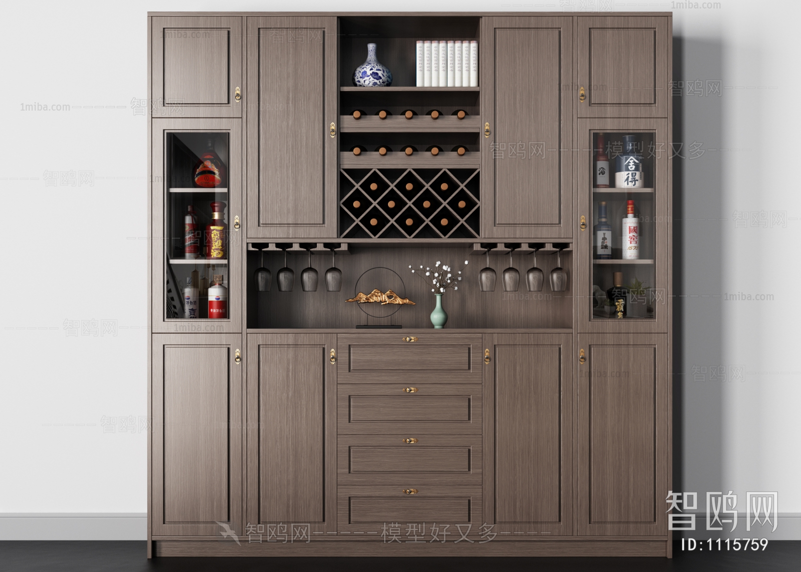 New Chinese Style Wine Cabinet