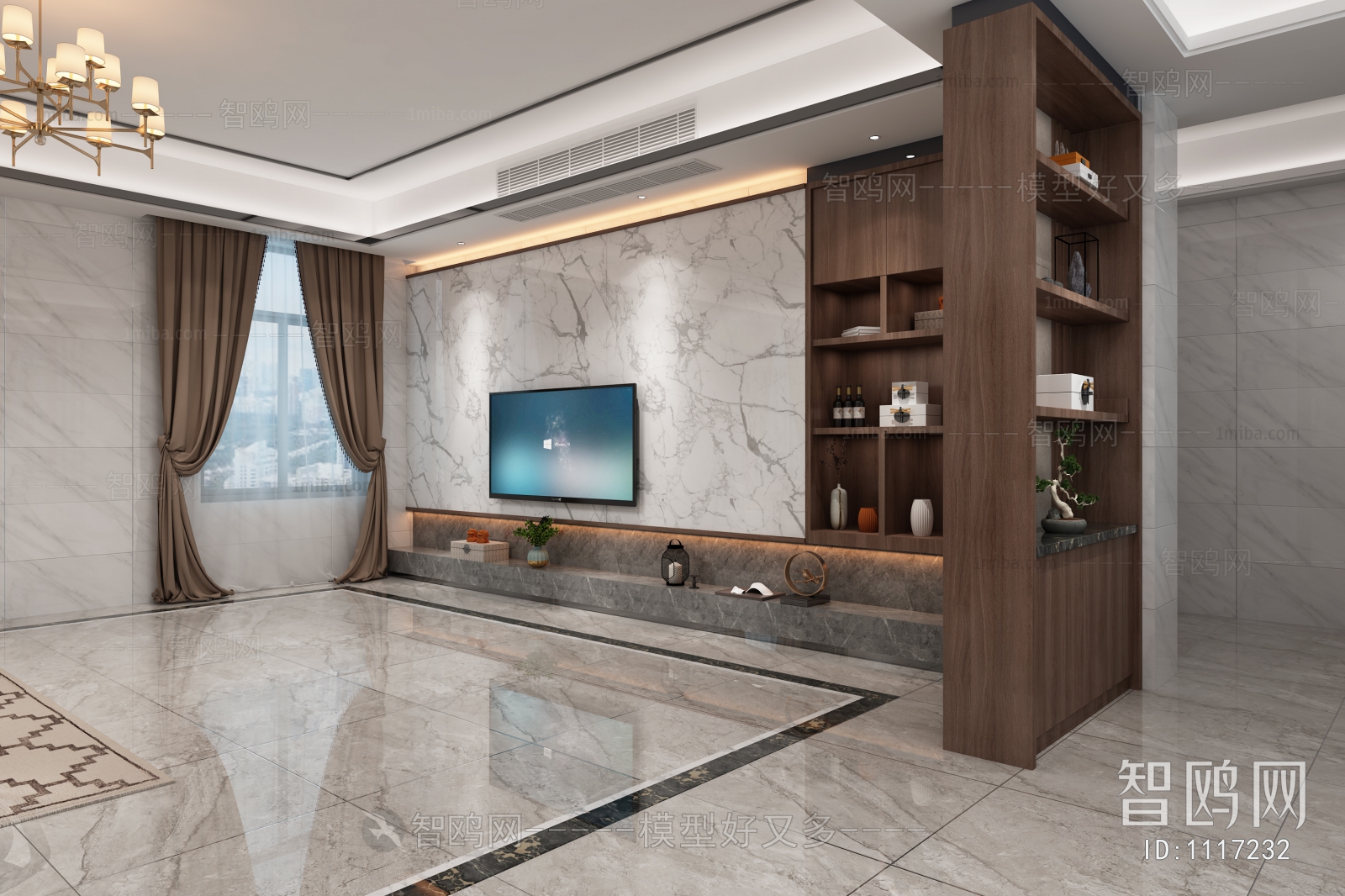 New Chinese Style A Living Room