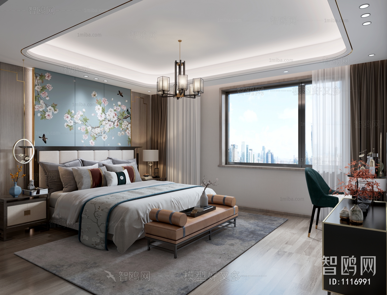 New Chinese Style Bedroom