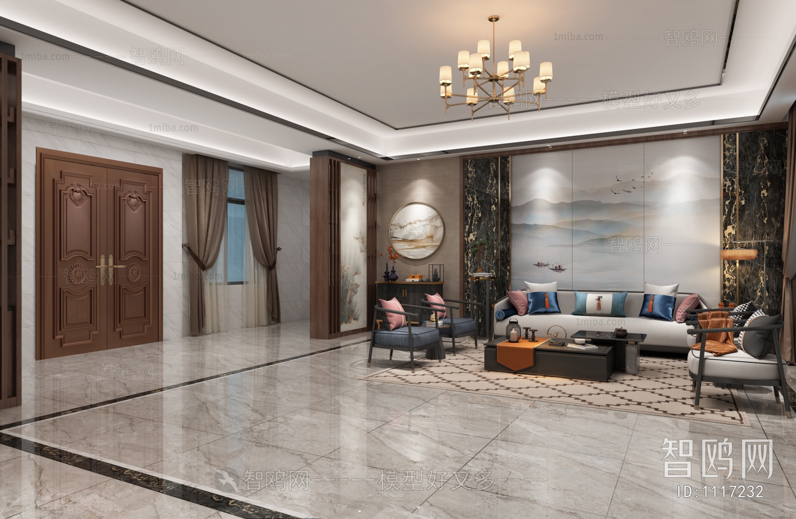 New Chinese Style A Living Room