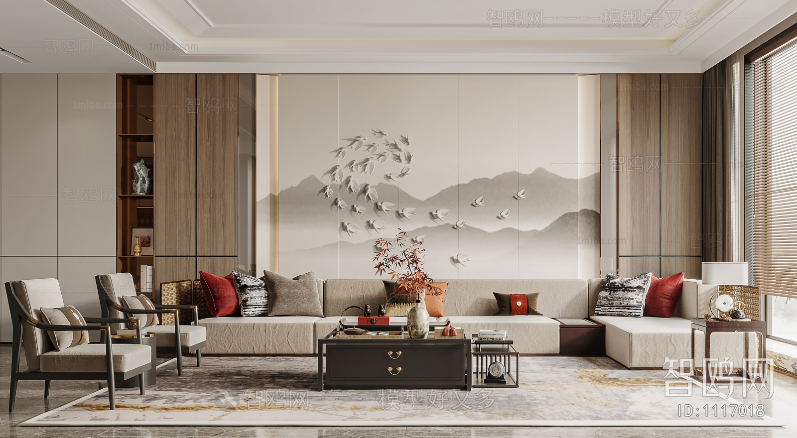 New Chinese Style A Living Room