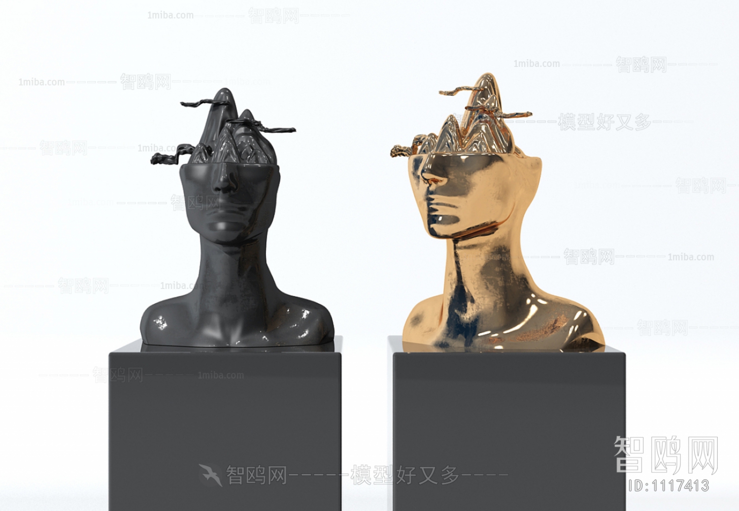 新中式人物雕塑摆件