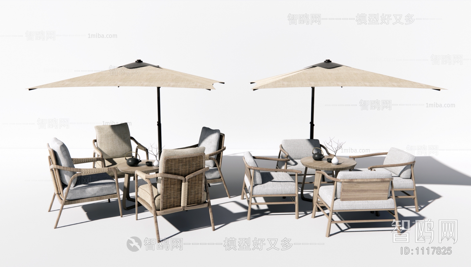 新中式户外休闲桌椅组合