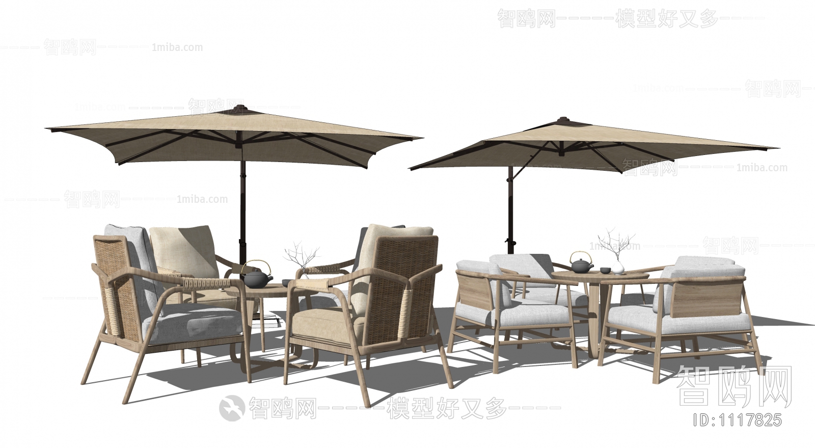 新中式户外休闲桌椅组合