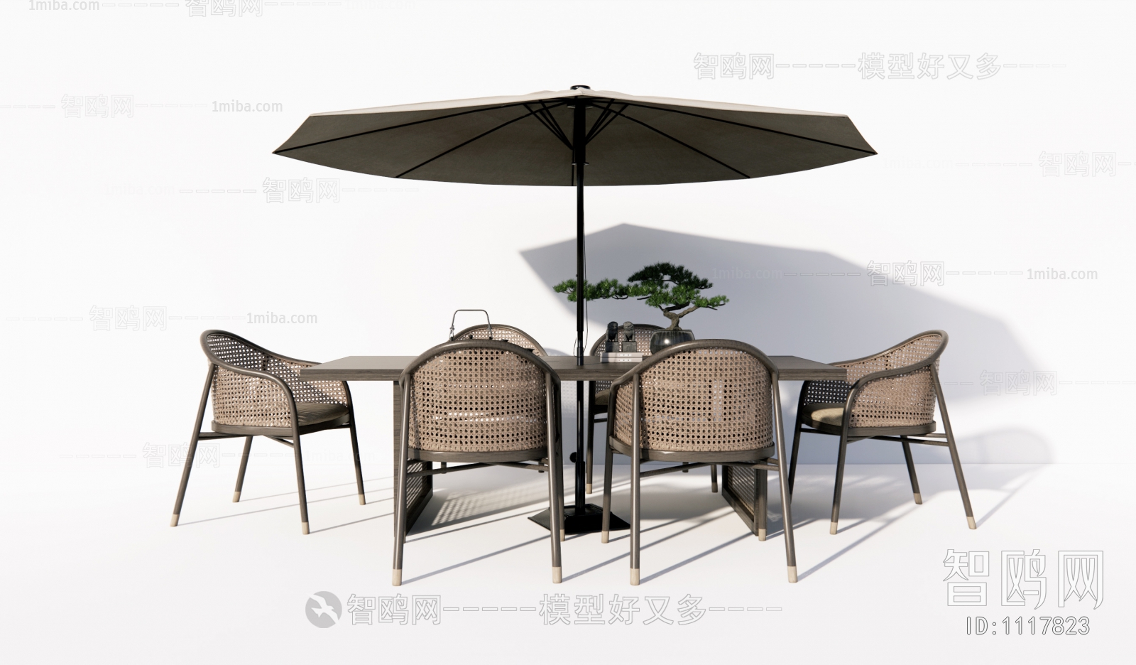 新中式休闲桌椅组合