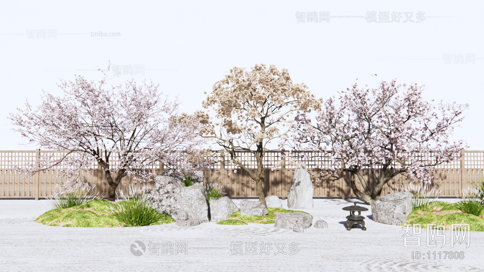 日式景观树 樱花树 枯山石庭院景观