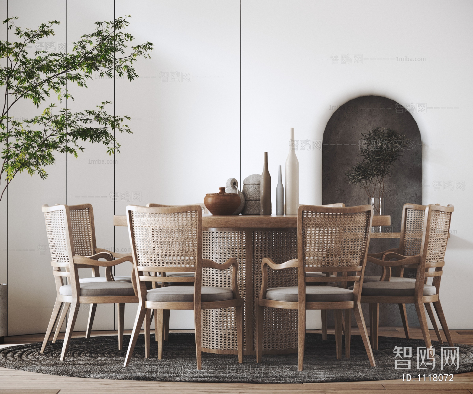 Wabi-sabi Style Dining Table And Chairs