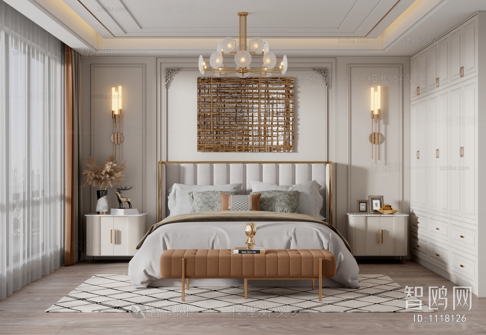 Simple European Style Bedroom