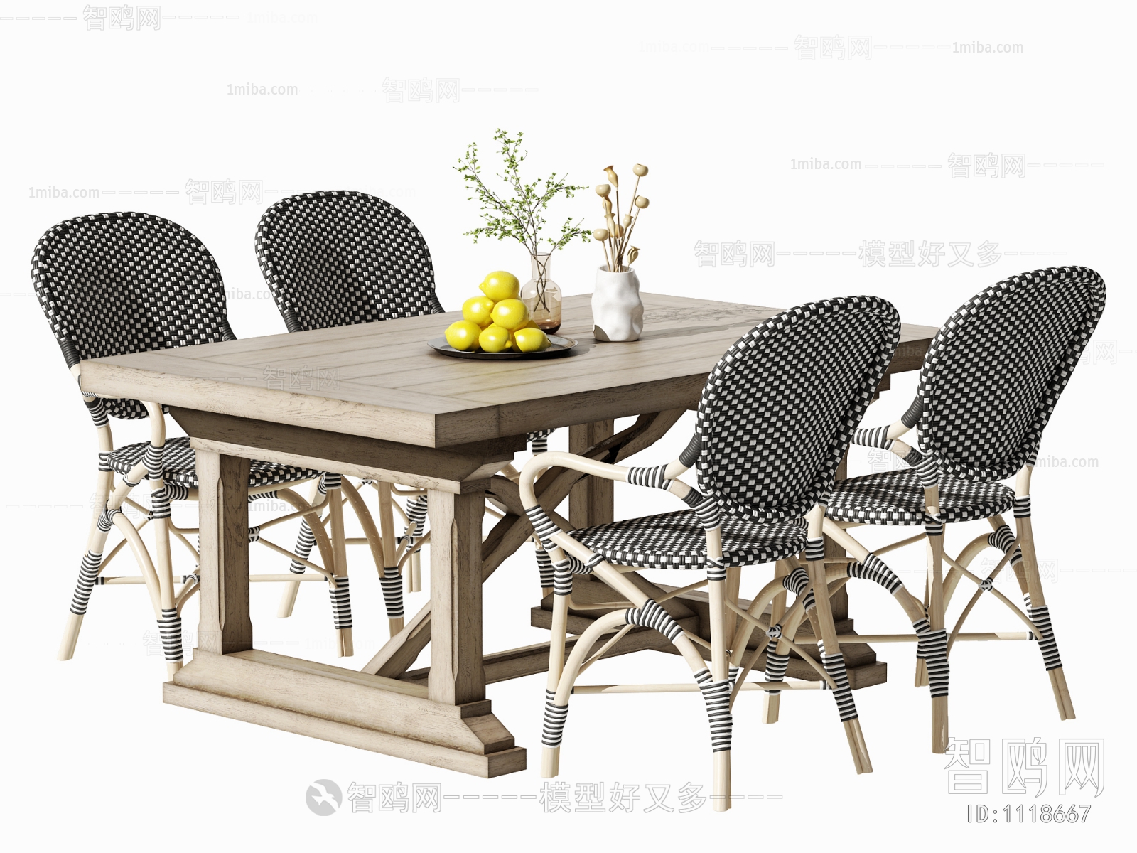 Southeast Asian Style Dining Table And Chairs