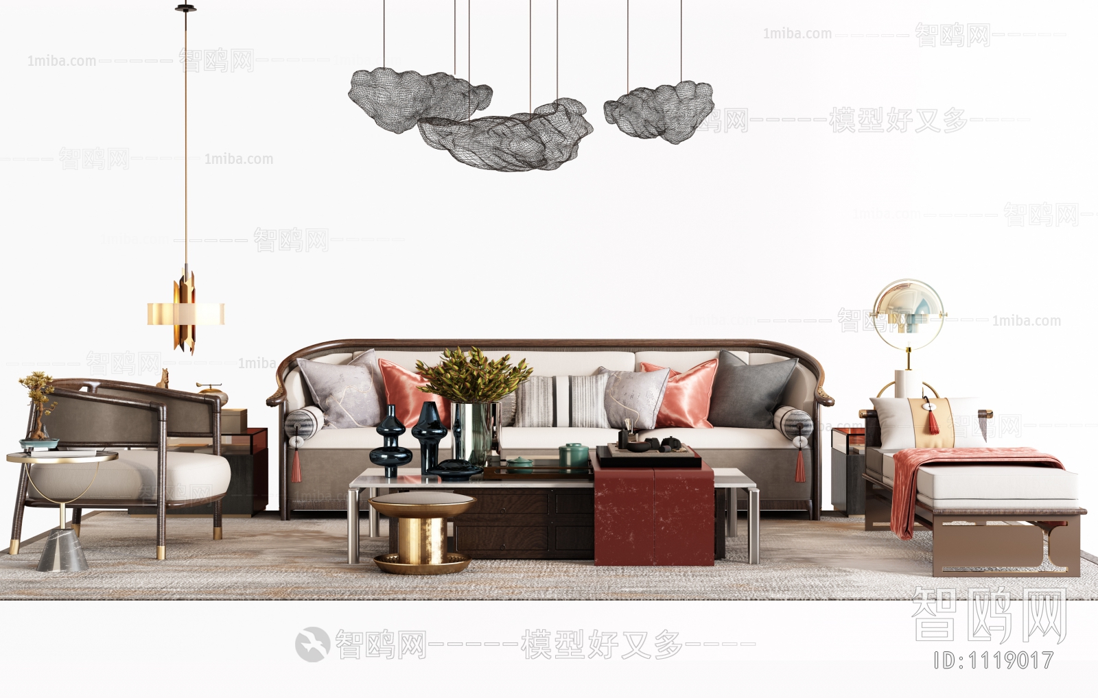 New Chinese Style Sofa Combination