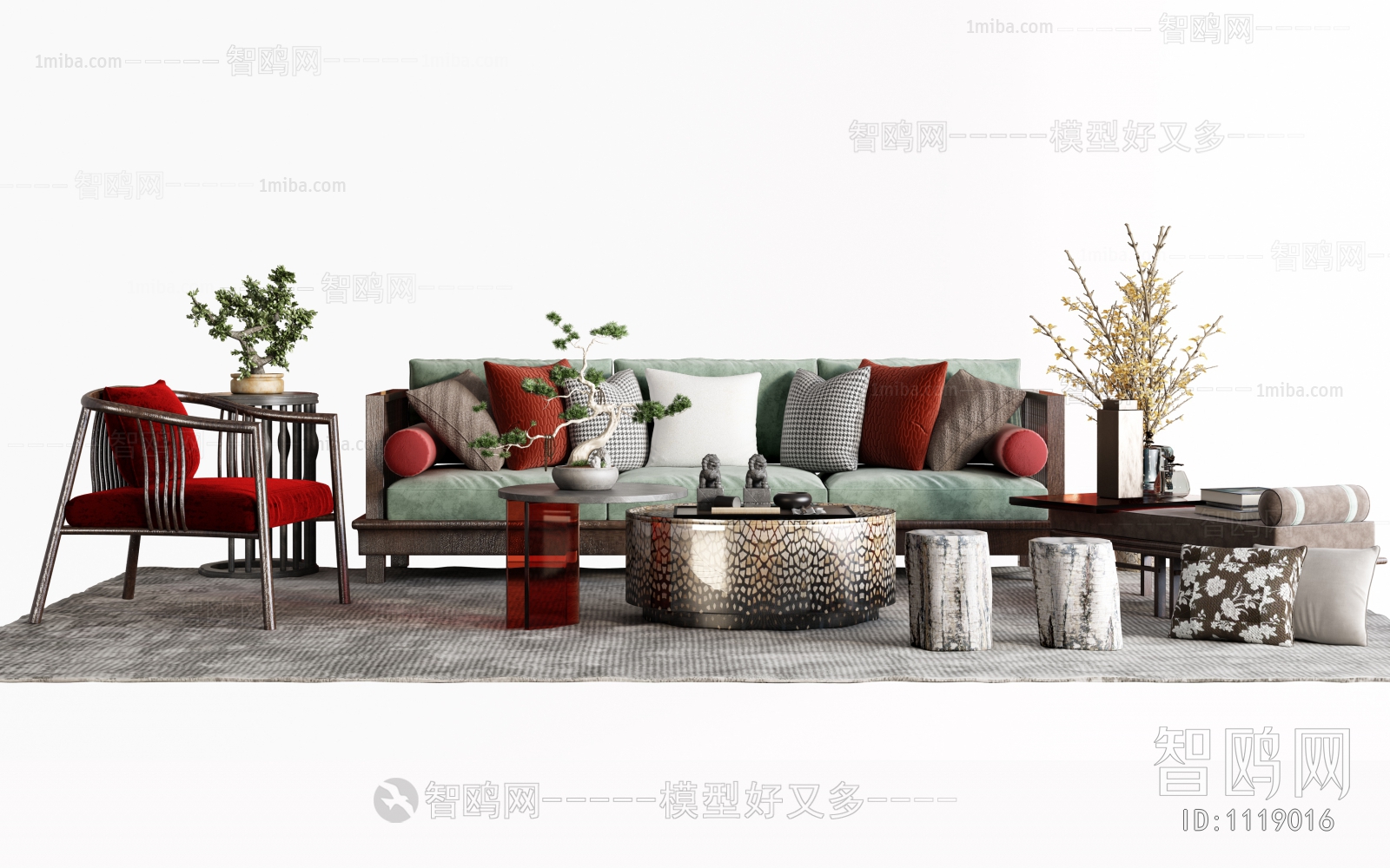 New Chinese Style Sofa Combination