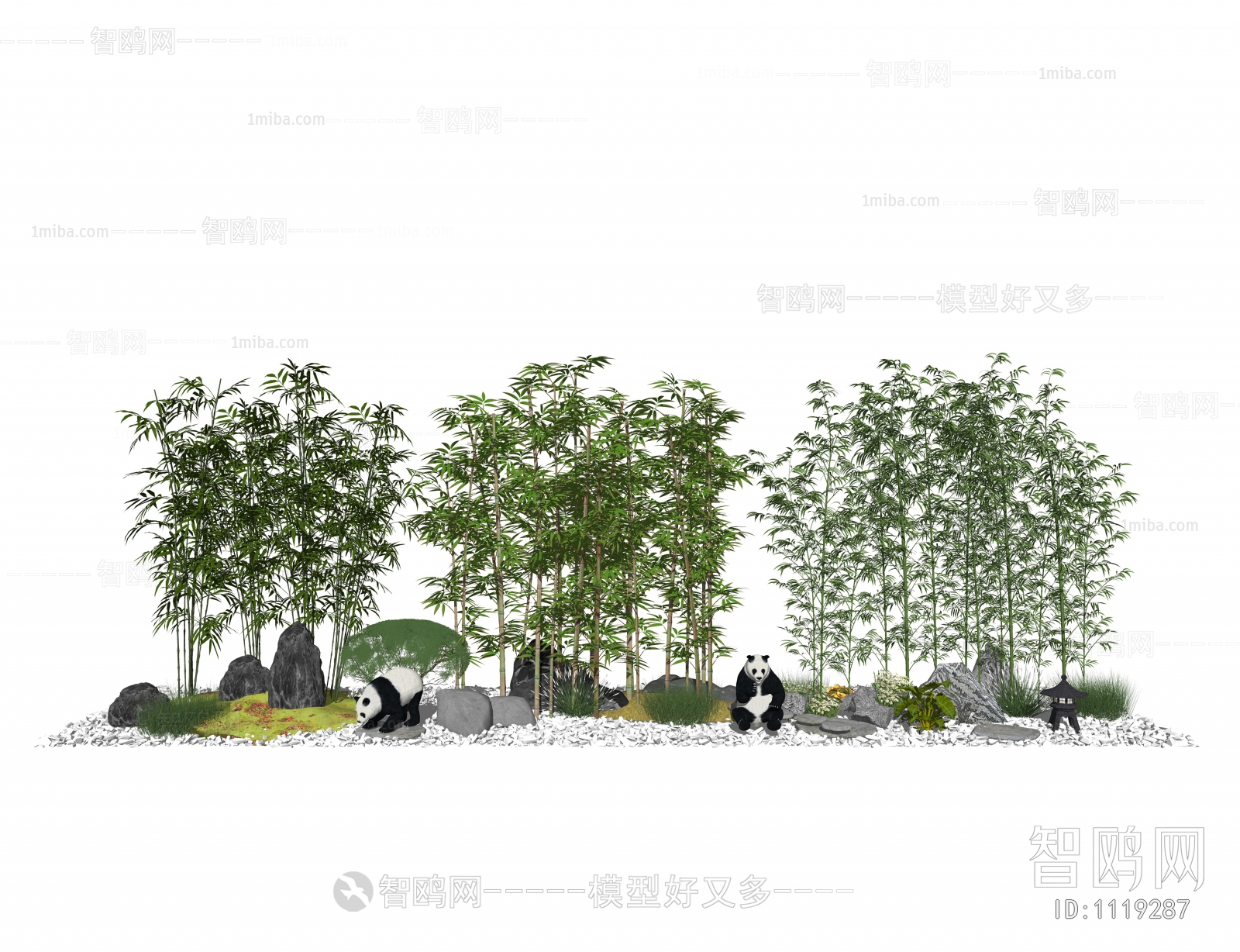 新中式竹子景观小品