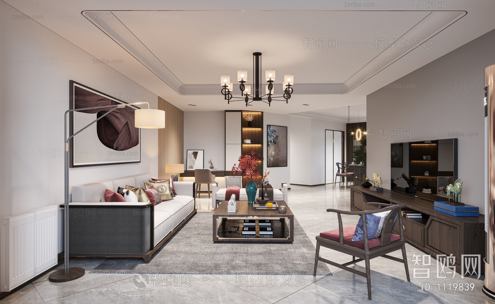 New Chinese Style A Living Room