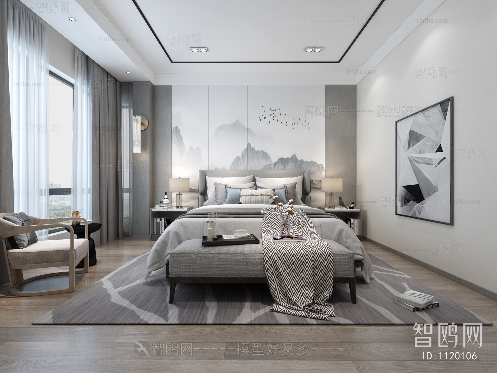 New Chinese Style Bedroom