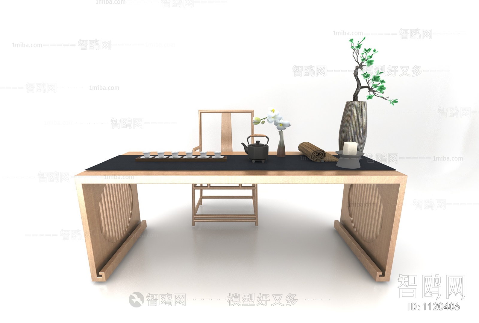 New Chinese Style Computer Desk And Chair