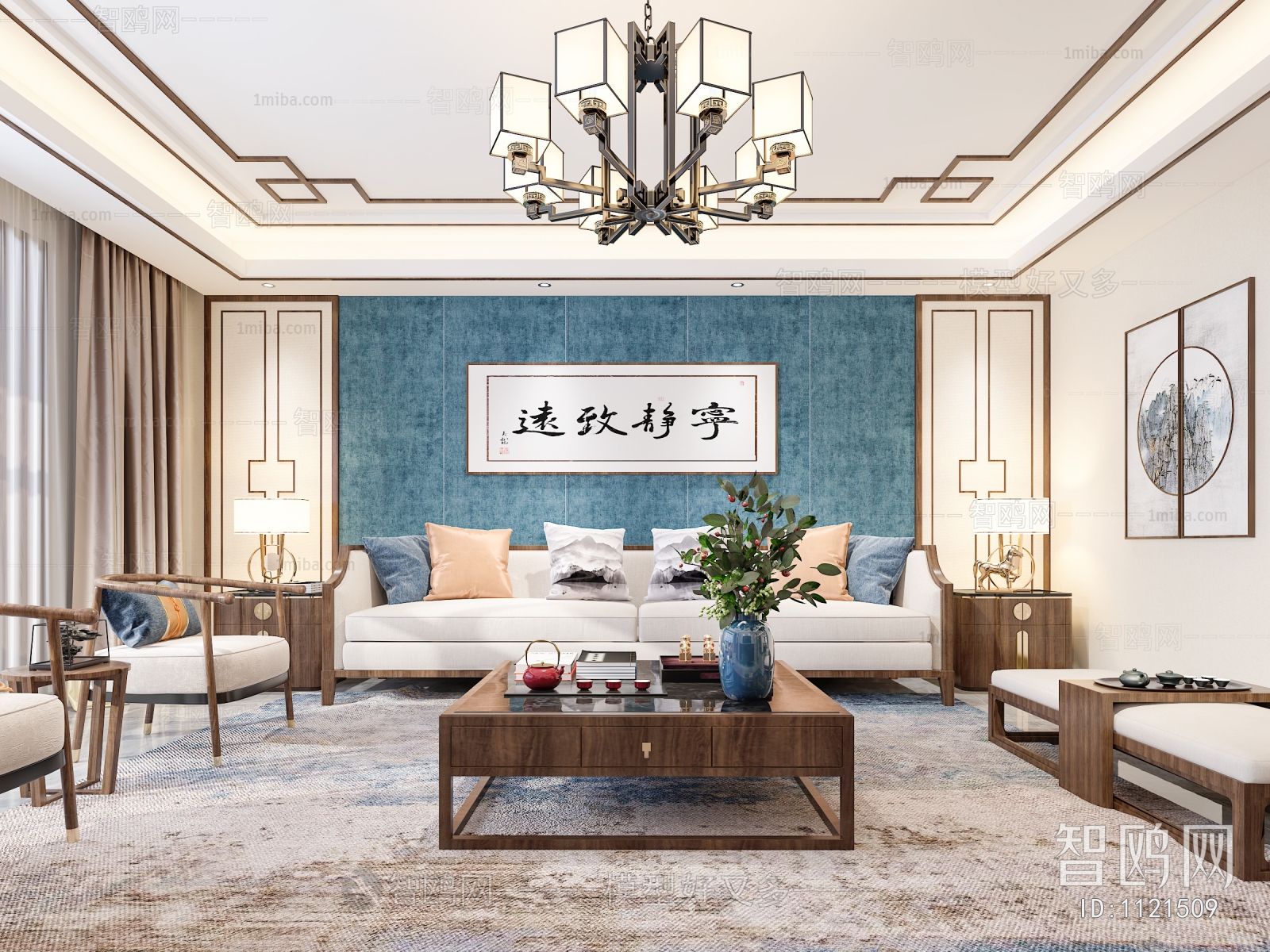 New Chinese Style A Living Room