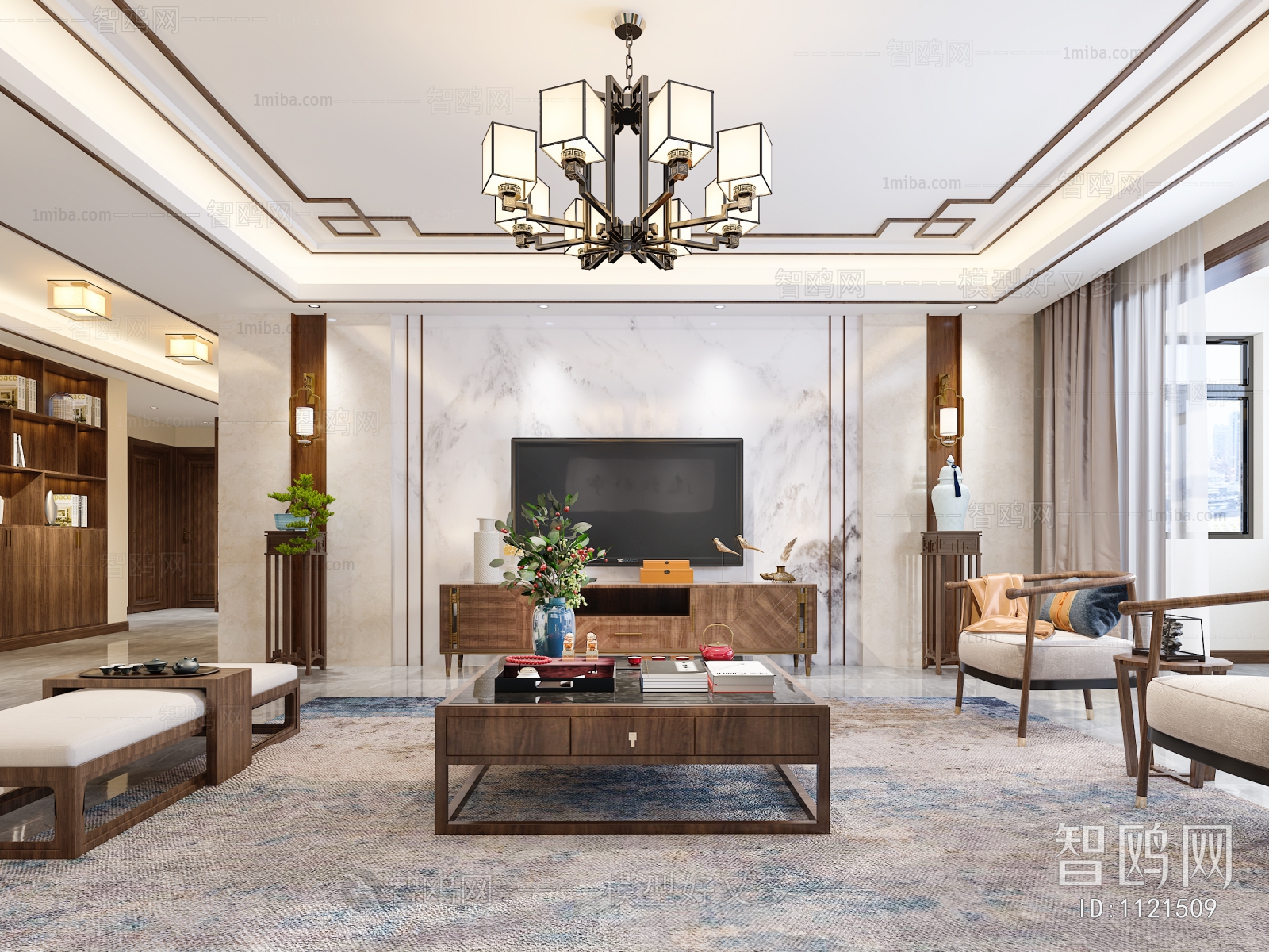 New Chinese Style A Living Room