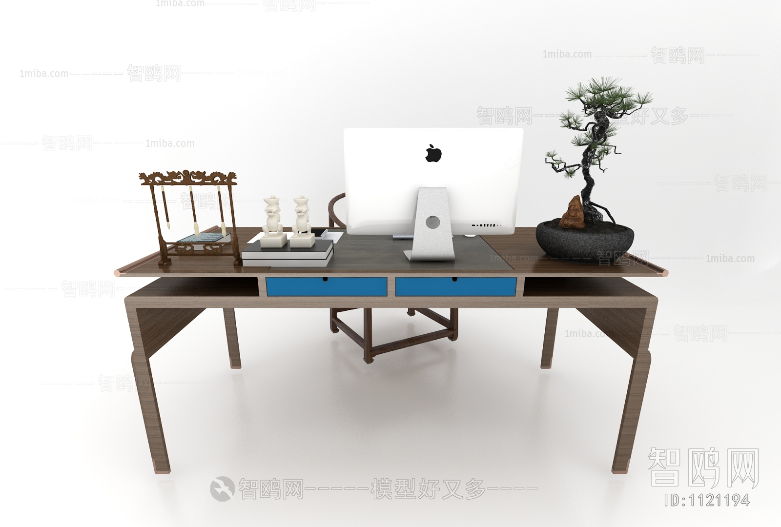 New Chinese Style Computer Desk And Chair