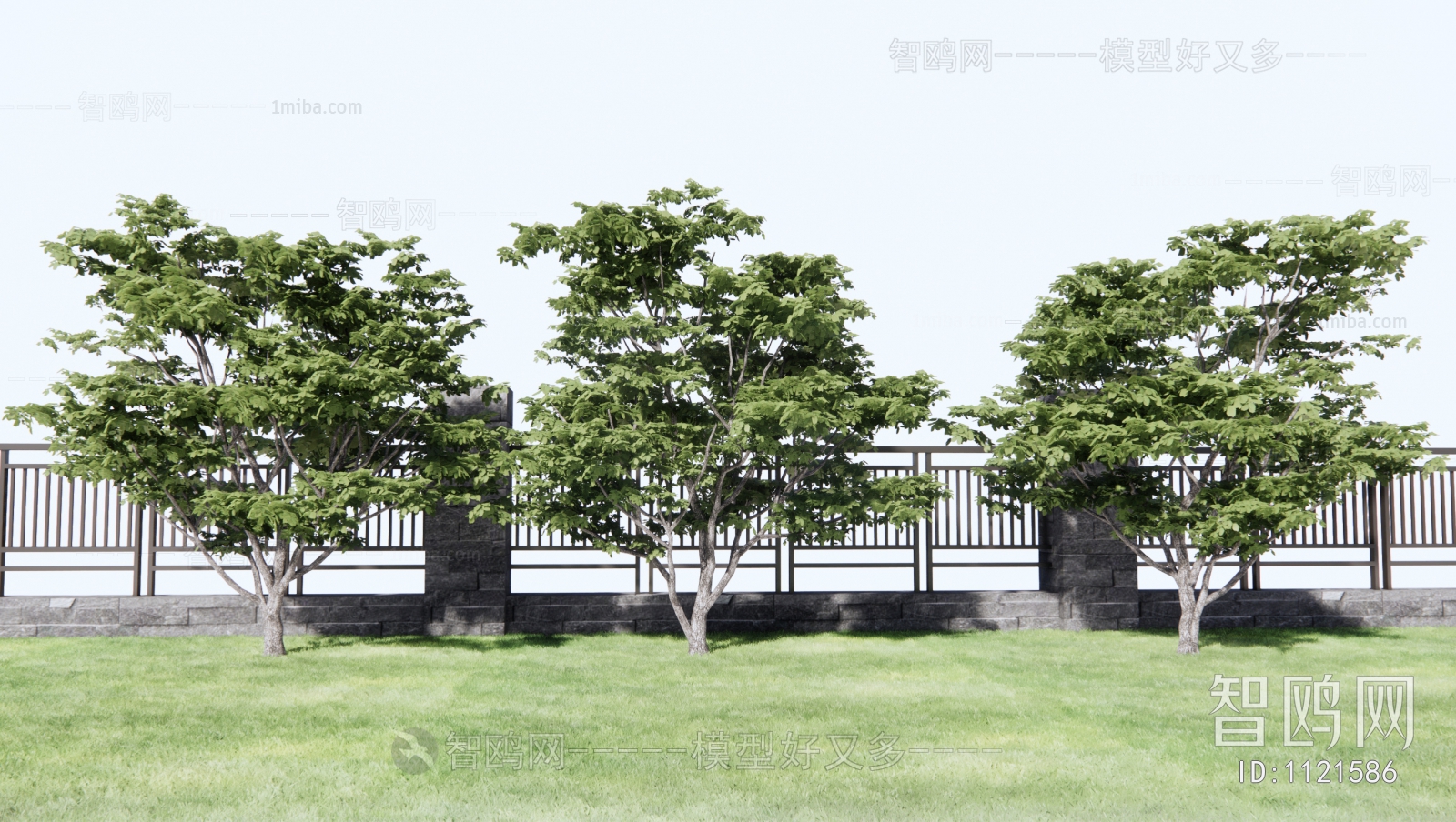 现代景观树 庭院围墙护栏栏杆