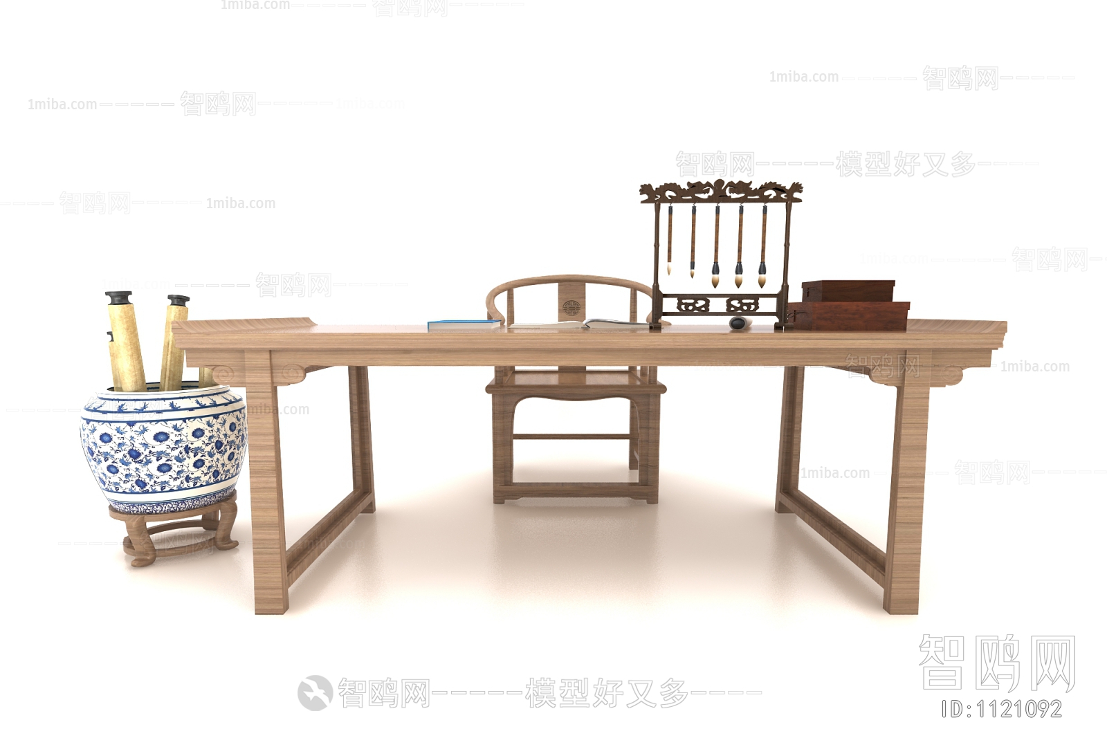 New Chinese Style Computer Desk And Chair