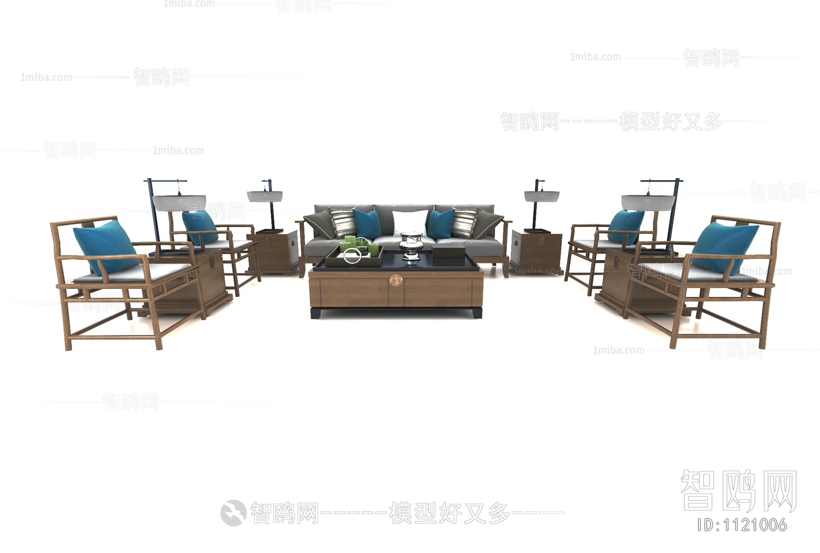 New Chinese Style Sofa Combination