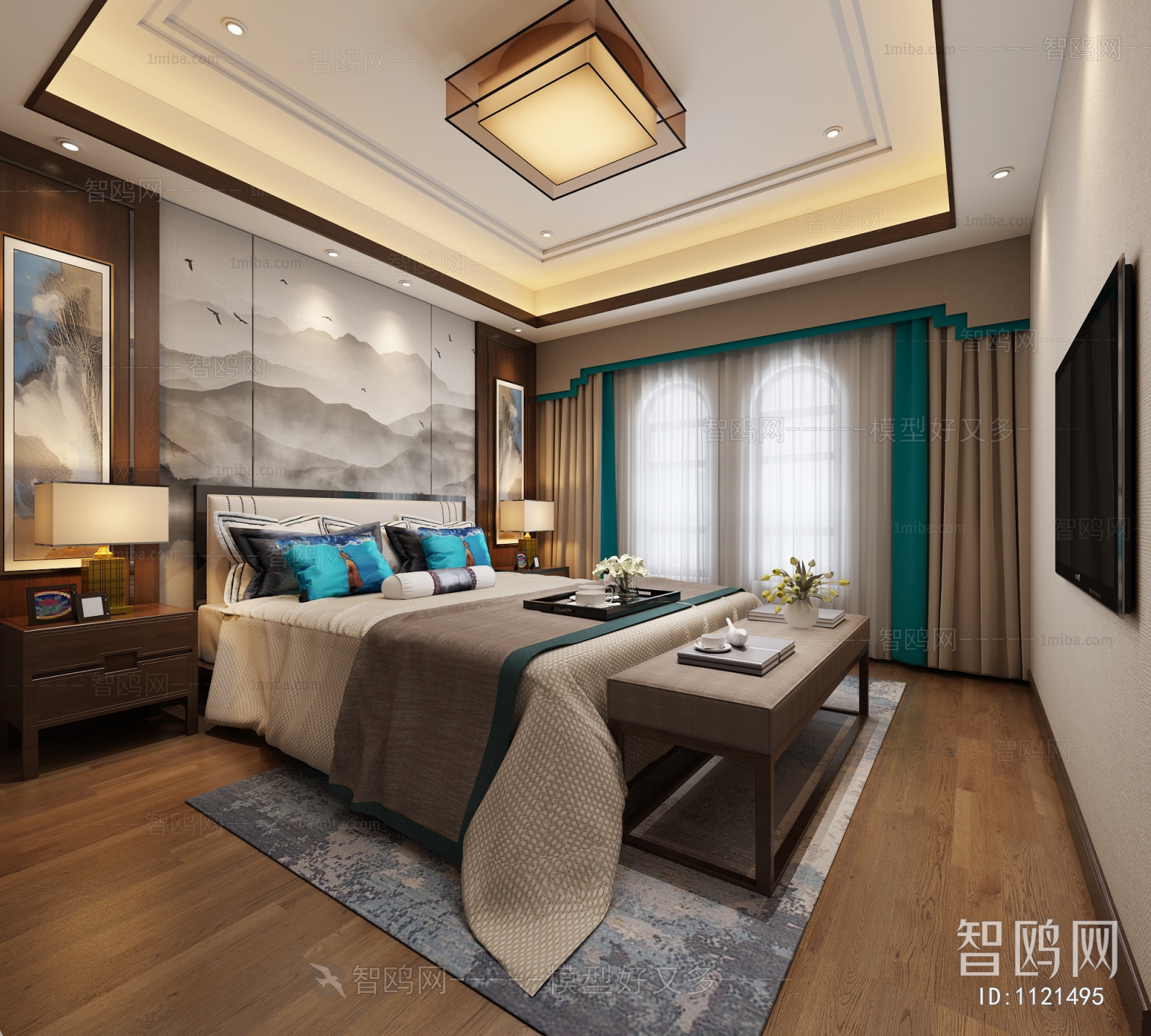 New Chinese Style Bedroom